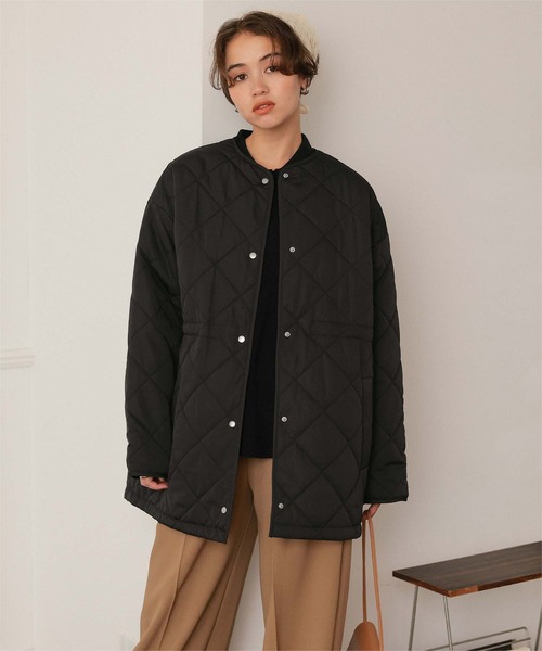 セール】ウエストドローストリングキルティングジャケット（ダウン