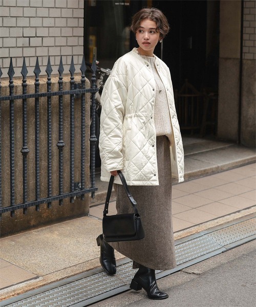 titivate（ティティベイト）の「ウエストドローストリングキルティングジャケット（ダウンジャケット/コート・レディース・アイボリー/ブラック/ライトピンク/カーキ・S/L/M）」の11枚目の写真