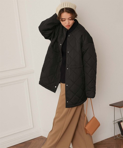 titivate（ティティベイト）の「ウエストドローストリングキルティングジャケット（ダウンジャケット/コート・レディース・アイボリー/ブラック/ライトピンク/カーキ・S/L/M）」の19枚目の写真