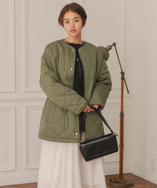 セール】ウエストドローストリングキルティングジャケット（ダウン