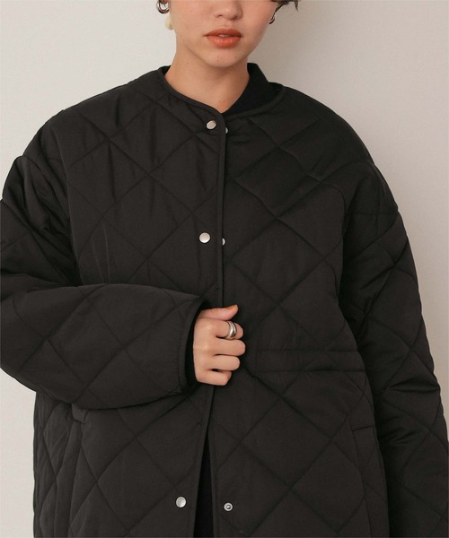 titivate（ティティベイト）の「ウエストドローストリングキルティングジャケット（ダウンジャケット/コート・レディース・アイボリー/ブラック/ライトピンク/カーキ・S/L/M）」の21枚目の写真