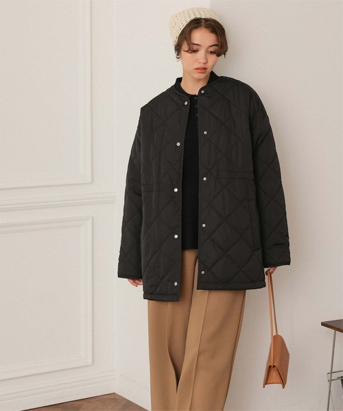 titivate（ティティベイト）の「ウエストドローストリングキルティングジャケット（ダウンジャケット/コート・レディース・アイボリー/ブラック/ライトピンク/カーキ・S/L/M）」の20枚目の写真