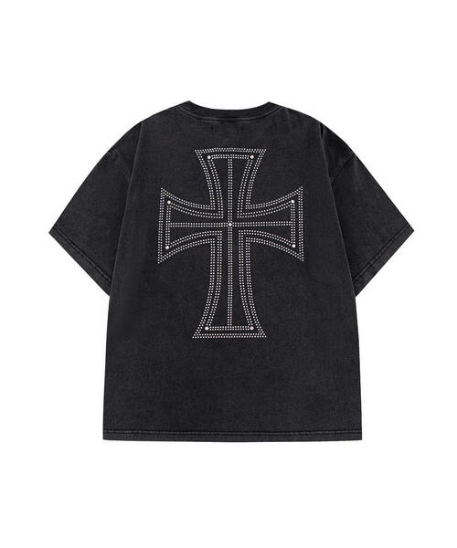 UNKNOWN LONDON(アンノウン・ロンドン)の「UNKNOWNLONDON/アンノウンロンドン/OUTLINE CROSS RHINESTONE T(Tシャツ/カットソー・メンズ・ブラック/レッド/ベージュ・L/XL/M)」の15枚目の写真