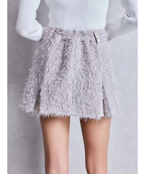 GYDA（ジェイダ）の「ラメフリンジツイードスカートライクショートパンツ（スカート・レディース・ブラック/ベージュ・FREE）」の19枚目の写真