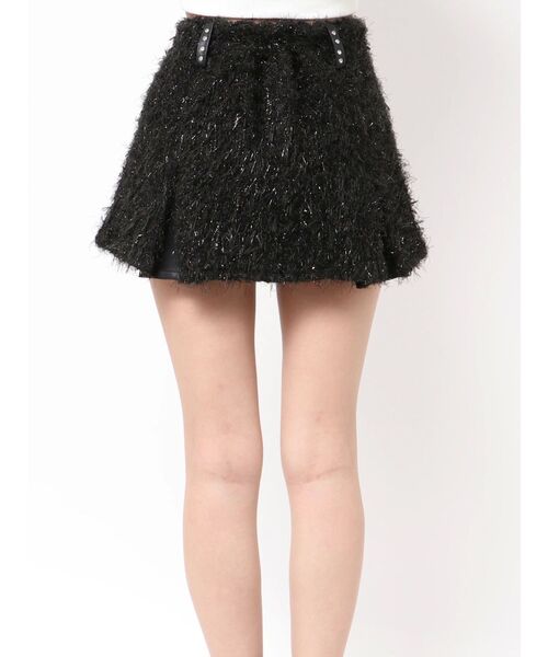 GYDA（ジェイダ）の「ラメフリンジツイードスカートライクショートパンツ（スカート・レディース・ブラック/ベージュ・FREE）」の22枚目の写真