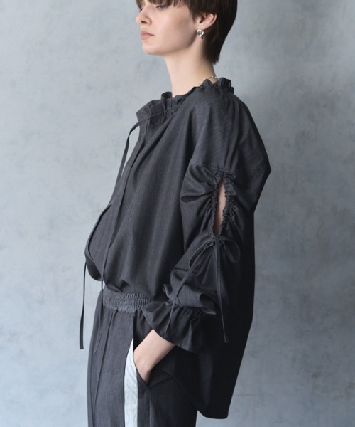 Muel Chic（ミュエルシック）の「Dali soft denim shirt ダリソフトデニムシャツ（シャツ/ブラウス・レディース・ブラック/ライトインディゴブルー/ダークインディゴブルー・FREE）」の16枚目の写真