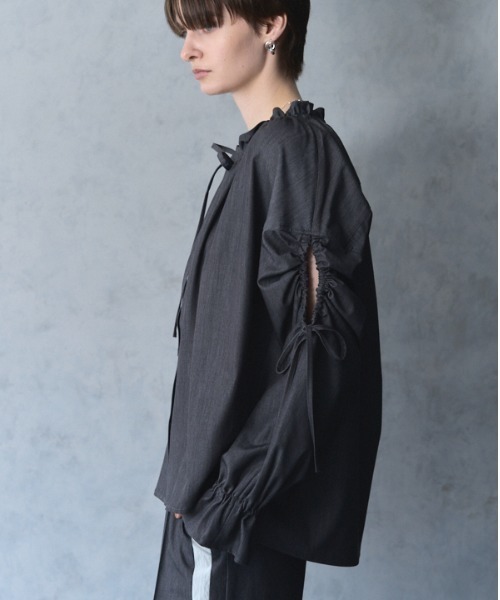 Muel Chic（ミュエルシック）の「Dali soft denim shirt ダリソフトデニムシャツ（シャツ/ブラウス・レディース・ブラック/ライトインディゴブルー/ダークインディゴブルー・FREE）」の21枚目の写真