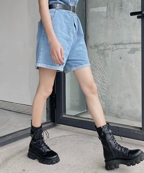 セール】【秋冬新作】厚底ソールレースアップエンジニアブーツ（ブーツ  