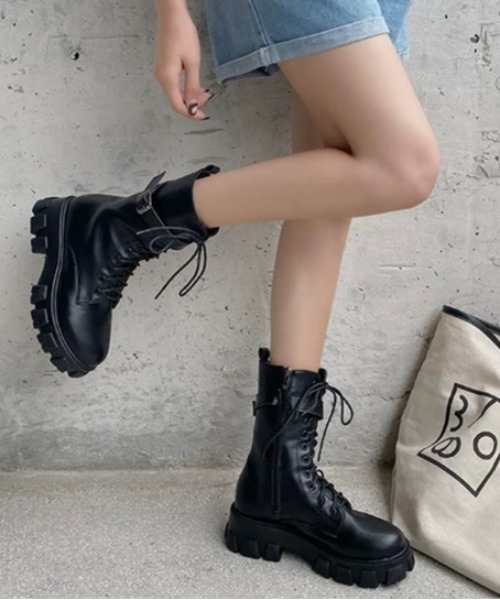 セール】【秋冬新作】厚底ソールレースアップエンジニアブーツ（ブーツ  