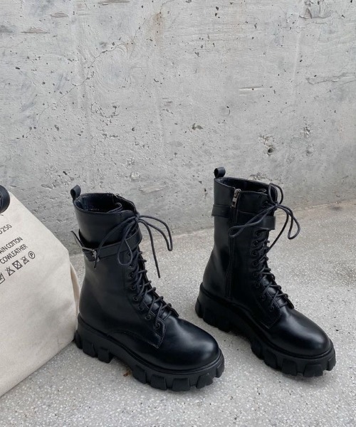 セール】【秋冬新作】厚底ソールレースアップエンジニアブーツ（ブーツ  