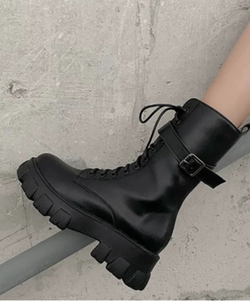 セール】【秋冬新作】厚底ソールレースアップエンジニアブーツ