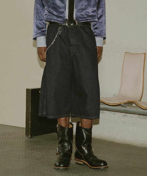 JIEDA(ジエダ)の「3D 3/4 DENIM PANTS(デニムパンツ・メンズ・ブラック/インディゴブルー・1/2)」の1枚目の写真