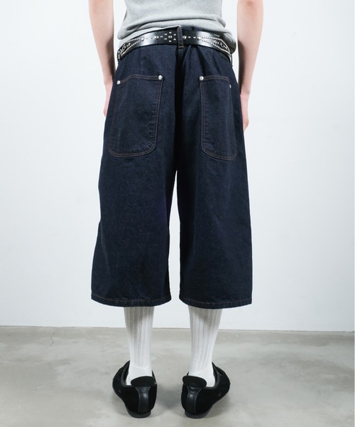 JIEDA(ジエダ)の「3D 3/4 DENIM PANTS(デニムパンツ・メンズ・ブラック/インディゴブルー・1/2)」の6枚目の写真