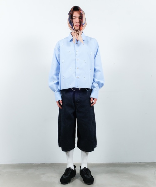 JIEDA(ジエダ)の「3D 3/4 DENIM PANTS(デニムパンツ・メンズ・ブラック/インディゴブルー・1/2)」の7枚目の写真