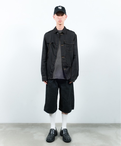 JIEDA(ジエダ)の「3D 3/4 DENIM PANTS(デニムパンツ・メンズ・ブラック/インディゴブルー・1/2)」の9枚目の写真