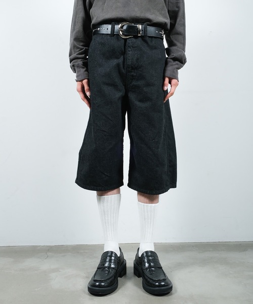 JIEDA(ジエダ)の「3D 3/4 DENIM PANTS(デニムパンツ・メンズ・ブラック/インディゴブルー・1/2)」の11枚目の写真