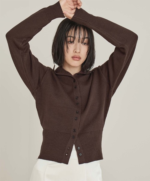 miette（ミエット）の「ダブルボタンカーディガン（カーディガン/ボレロ・レディース・チャコール/ブラウン/レッド/ライトブルー・M/S）」の3枚目の写真