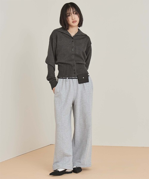 miette（ミエット）の「ダブルボタンカーディガン（カーディガン/ボレロ・レディース・チャコール/ブラウン/レッド/ライトブルー・M/S）」の6枚目の写真