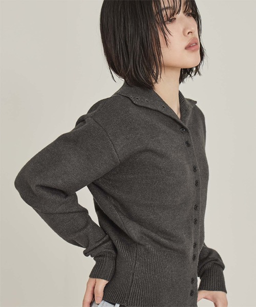 miette（ミエット）の「ダブルボタンカーディガン（カーディガン/ボレロ・レディース・チャコール/ブラウン/レッド/ライトブルー・M/S）」の9枚目の写真