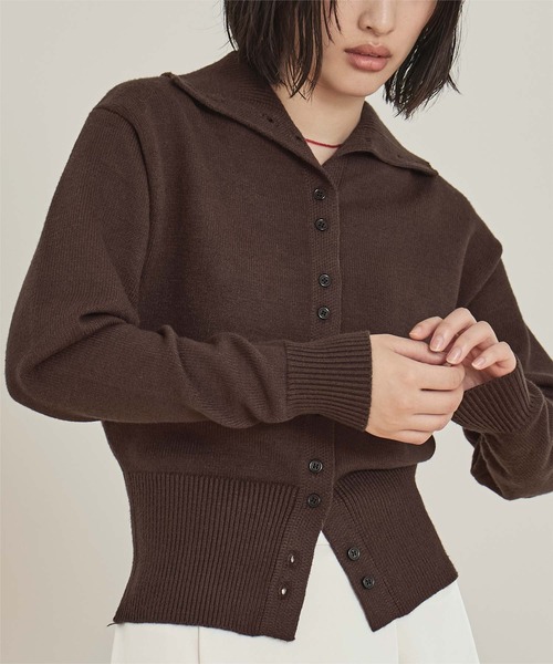 miette（ミエット）の「ダブルボタンカーディガン（カーディガン/ボレロ・レディース・チャコール/ブラウン/レッド/ライトブルー・M/S）」の12枚目の写真