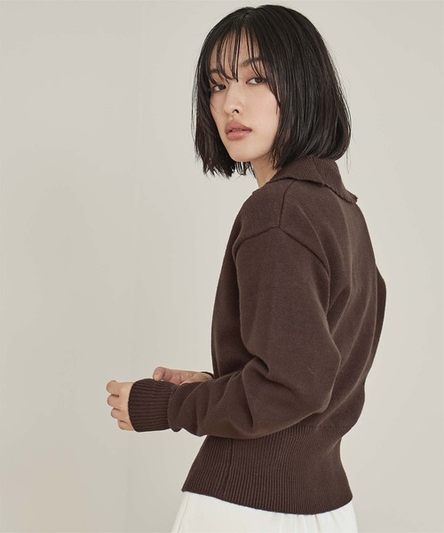 miette（ミエット）の「ダブルボタンカーディガン（カーディガン/ボレロ・レディース・チャコール/ブラウン/レッド/ライトブルー・M/S）」の14枚目の写真