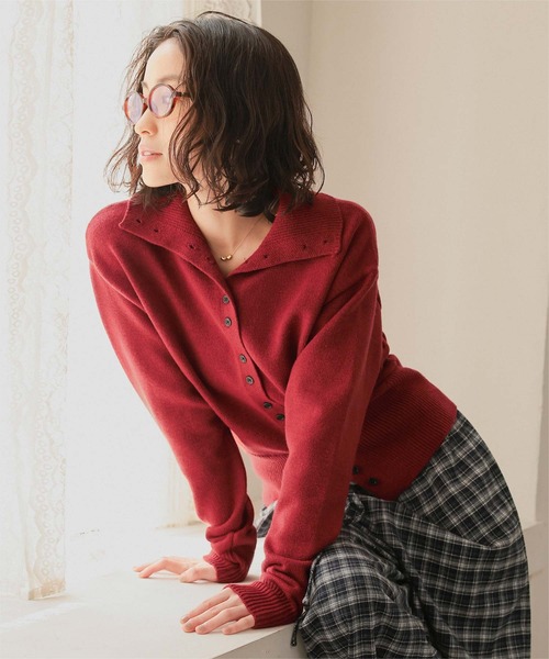 miette(ミエット)の「ダブルボタンカーディガン(カーディガン/ボレロ・レディース・チャコール/ブラウン/レッド/ライトブルー/ネイビー/ライトピンク・M/S/L)」の19枚目の写真