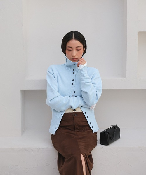 miette(ミエット)の「ダブルボタンカーディガン(カーディガン/ボレロ・レディース・チャコール/ブラウン/レッド/ライトブルー/ネイビー/ライトピンク・M/S/L)」の16枚目の写真