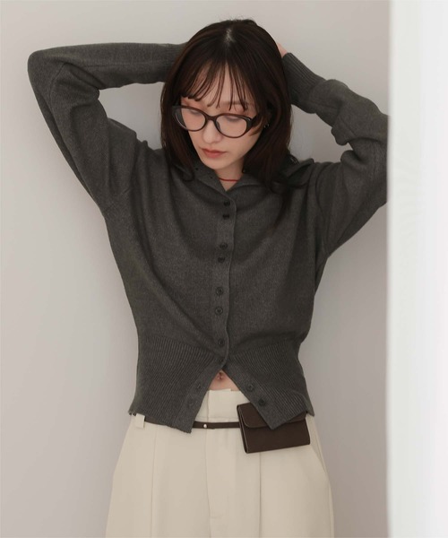 miette(ミエット)の「ダブルボタンカーディガン(カーディガン/ボレロ・レディース・チャコール/ブラウン/レッド/ライトブルー/ネイビー/ライトピンク・M/S/L)」の22枚目の写真