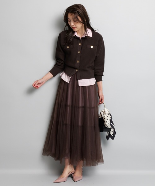 【新品】ジャスグリッティー　衿付きカノコカーディガン 新品】ジャスグリッティー 襟付きカノコカーディガン