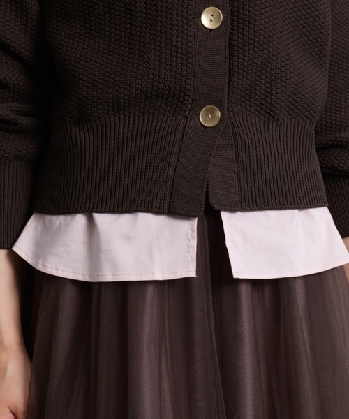【新品】ジャスグリッティー　衿付きカノコカーディガン 新品】ジャスグリッティー 襟付きカノコカーディガン