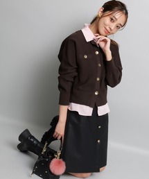 JUSGLITTY（ジャスグリッティー）の「衿付きカノコカーデ（ニット
