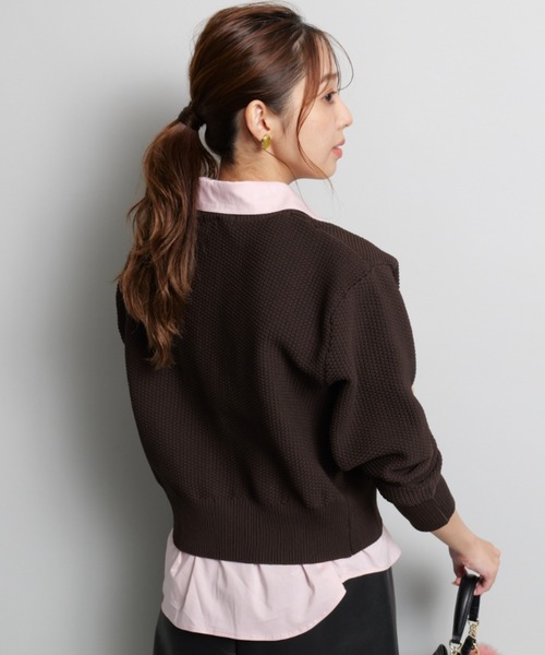 JUSGLITTY（ジャスグリッティー）の「衿付きカノコカーデ（ニット