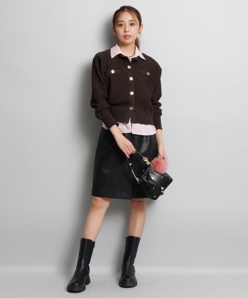 JUSGLITTY（ジャスグリッティー）の「衿付きカノコカーデ（ニット