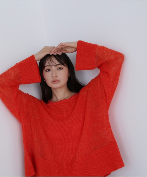 NATURAL BEAUTY BASIC(ナチュラルビューティーベーシック)の「◇【THINK NATURAL】モヘヤライクニットセット(ニット/セーター・レディース・ブラウン/ピンク/レッド・FREE)」の3枚目の写真