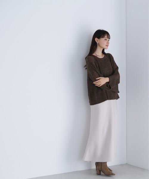 NATURAL BEAUTY BASIC(ナチュラルビューティーベーシック)の「◇【THINK NATURAL】モヘヤライクニットセット(ニット/セーター・レディース・ブラウン/ピンク/レッド・FREE)」の4枚目の写真