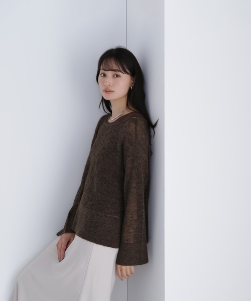 NATURAL BEAUTY BASIC(ナチュラルビューティーベーシック)の「◇【THINK NATURAL】モヘヤライクニットセット(ニット/セーター・レディース・ブラウン/ピンク/レッド・FREE)」の5枚目の写真