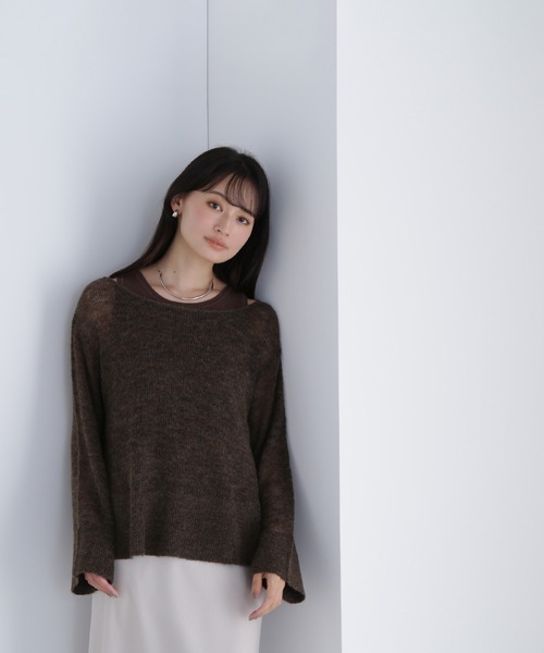 NATURAL BEAUTY BASIC(ナチュラルビューティーベーシック)の「◇【THINK NATURAL】モヘヤライクニットセット(ニット/セーター・レディース・ブラウン/ピンク/レッド・FREE)」の7枚目の写真