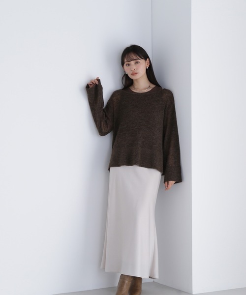 NATURAL BEAUTY BASIC(ナチュラルビューティーベーシック)の「◇【THINK NATURAL】モヘヤライクニットセット(ニット/セーター・レディース・ブラウン/ピンク/レッド・FREE)」の10枚目の写真