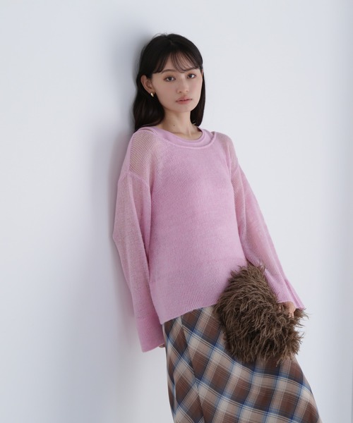 NATURAL BEAUTY BASIC(ナチュラルビューティーベーシック)の「◇【THINK NATURAL】モヘヤライクニットセット(ニット/セーター・レディース・ブラウン/ピンク/レッド・FREE)」の12枚目の写真