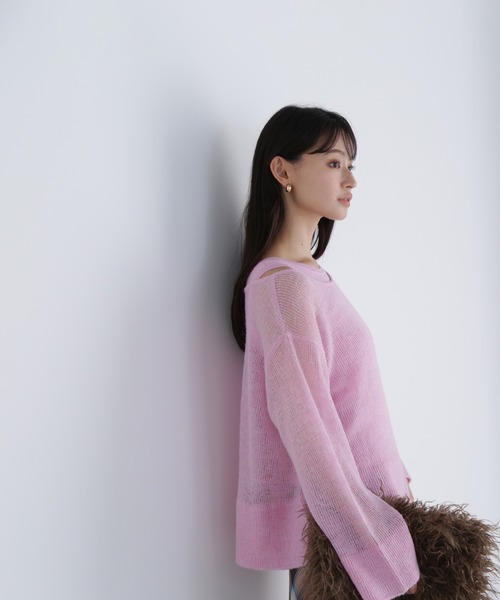NATURAL BEAUTY BASIC(ナチュラルビューティーベーシック)の「◇【THINK NATURAL】モヘヤライクニットセット(ニット/セーター・レディース・ブラウン/ピンク/レッド・FREE)」の16枚目の写真