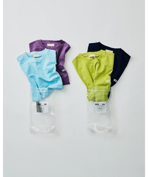 WIND AND SEA（ウィンダンシー）の「SEA ESS 2P POCKET S/S TEE（Tシャツ/カットソー・メンズ・ホワイト/ライム/ブルー × パープル/ブラック・M/L/S/XL）」の6枚目の写真
