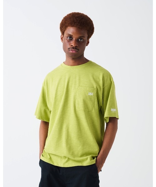 WIND AND SEA（ウィンダンシー）の「SEA ESS 2P POCKET S/S TEE（Tシャツ/カットソー・メンズ・ホワイト/ライム/ブルー × パープル/ブラック・M/L/S/XL）」の9枚目の写真