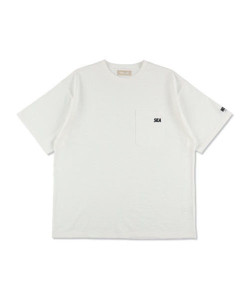 WIND AND SEA（ウィンダンシー）の「SEA ESS 2P POCKET S/S TEE（Tシャツ/カットソー・メンズ・ホワイト/ライム/ブルー × パープル/ブラック・M/L/S/XL）」の10枚目の写真