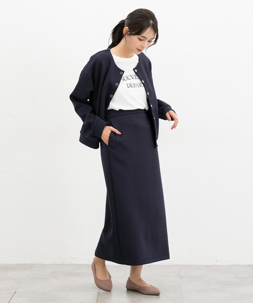 Honeys（ハニーズ）の「ナロースカート（スカート・レディース・モカ/ネイビー/グレイッシュベージュ/ブラック/ヘザーチャコール・3L/S/M/LL/L）」の9枚目の写真