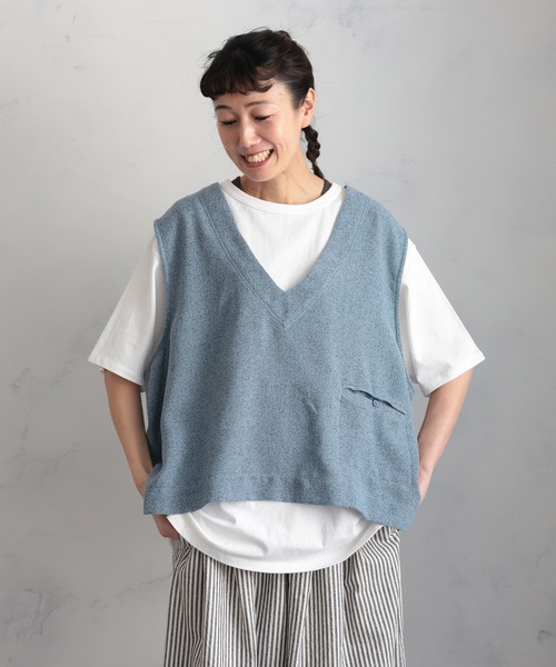 soulberry(ソウルベリー)の「涼やかな、夏のこなれベスト(ベスト・レディース・ブラック/ブルー・M/5L/4L/3L/LL/L)」の8枚目の写真