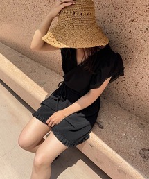 WILLFULLY（ウィルフリー）の「mesh frill sleeve cachecoeur combinaison（つなぎ/オールインワン）」