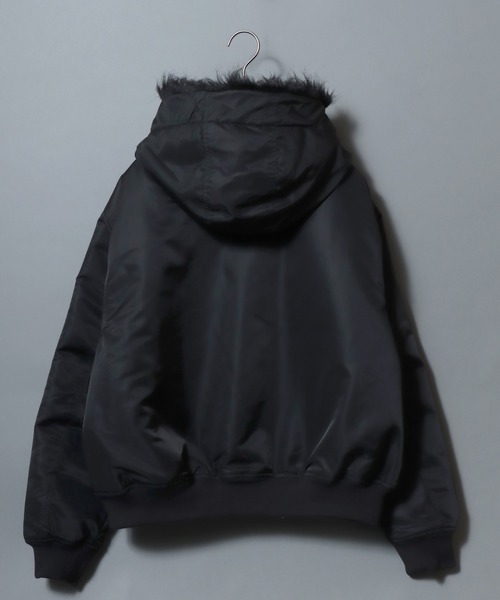 ANPAS（アンパス）の「ANPAS Nylon Twill N-2B Fireman Buckle Jacket/別注 ナイロンツイル N-2B ファイヤーマンバックル ジャケット ミリタリーブルゾン フェイクファーフーデッドブルゾン アウター メンズ レディース（ブルゾン・メンズ・ブラック/オリーブ・M/L/LL）」の17枚目の写真