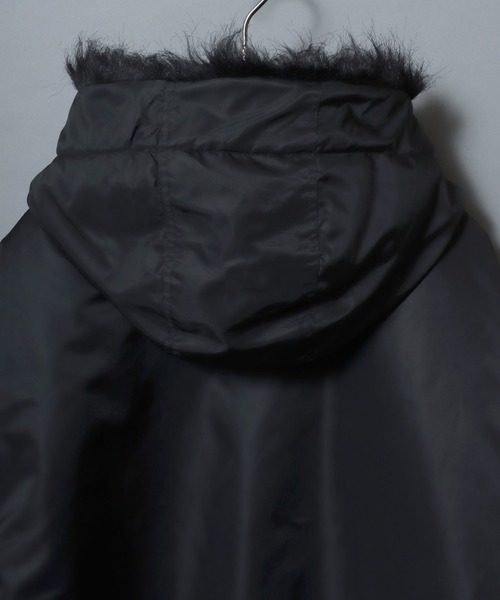 ANPAS（アンパス）の「ANPAS Nylon Twill N-2B Fireman Buckle Jacket/別注 ナイロンツイル N-2B ファイヤーマンバックル ジャケット ミリタリーブルゾン フェイクファーフーデッドブルゾン アウター メンズ レディース（ブルゾン・メンズ・ブラック/オリーブ・M/L/LL）」の5枚目の写真