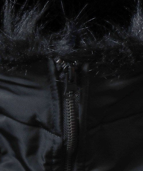 ANPAS（アンパス）の「ANPAS Nylon Twill N-2B Fireman Buckle Jacket/別注 ナイロンツイル N-2B ファイヤーマンバックル ジャケット ミリタリーブルゾン フェイクファーフーデッドブルゾン アウター メンズ レディース（ブルゾン・メンズ・ブラック/オリーブ・M/L/LL）」の3枚目の写真