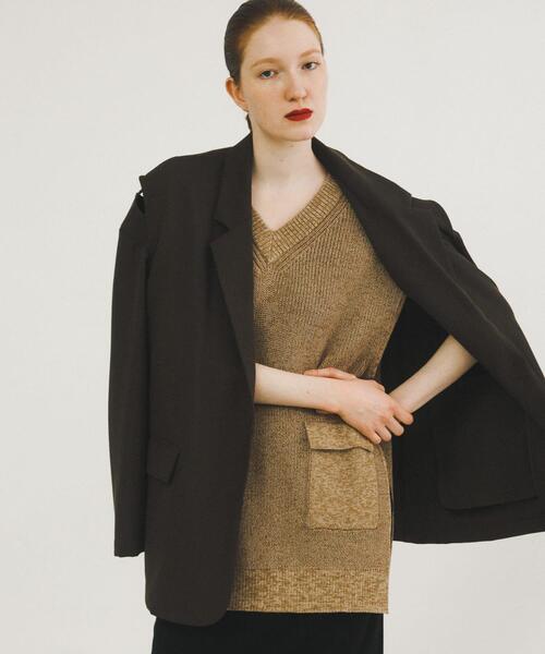 LAATO（ラート）の「pocketed knit vest（ニット/セーター・レディース・ベージュ/ブラック・FREE）」の19枚目の写真